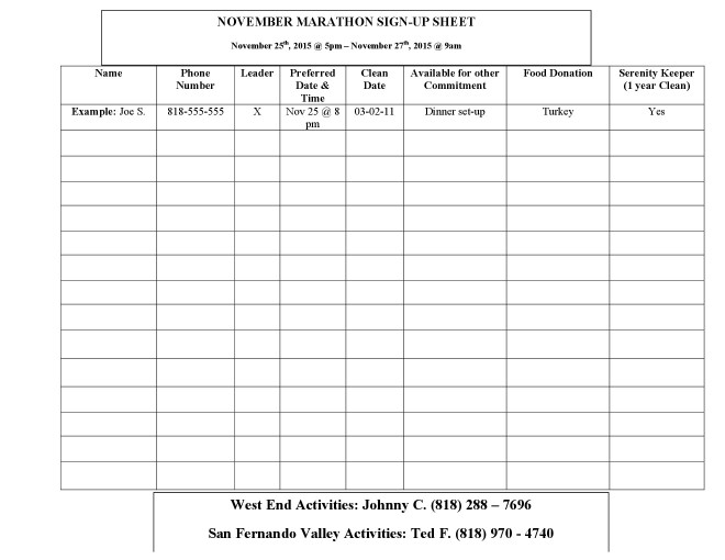 00001 – West End Area of San Fernando Valley Narcotics Anonymous